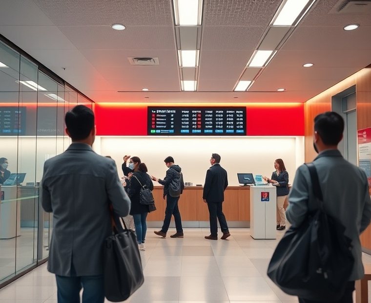 銀行店舗の受付番号表示